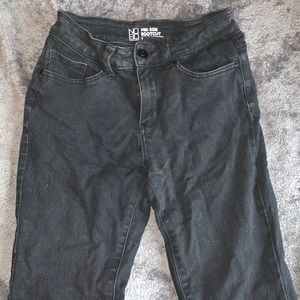 Black bootcut high rise jeans